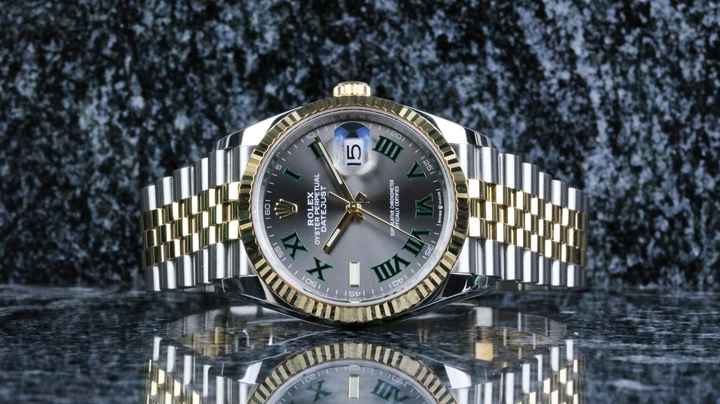 Rolex Datejust 36 Çelik Altın 126233 Jubilee Wimbledon neredeyse yeni - Tam set 2022