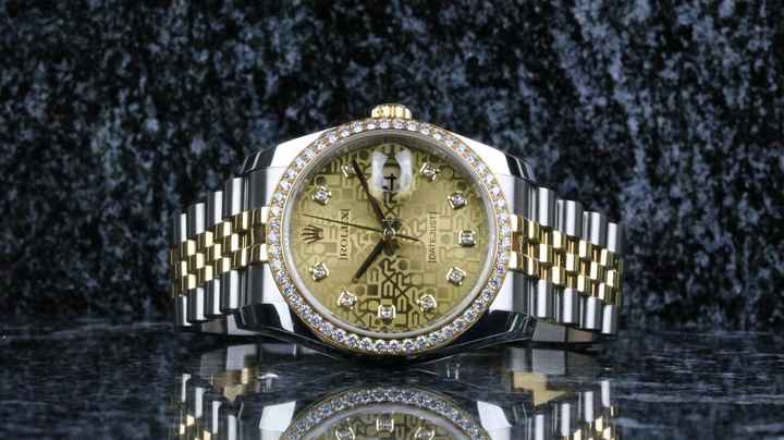 Rolex Datejust 36 Çelik Altın RBR Jubilee Şampanya Elmas - Tam Set 2012