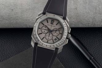 Thumbnail von Bulgari Octo Velocissimo Chronograph Titan Automatik Herrenuhr Ref. 102859 B&P