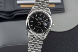 Thumbnail von Rolex Datejust 36 Black Dial Stahl Automatik Herrenuhr Ref 126200 B&P 2020 LC100