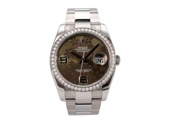  Rolex Datejust 36 Edelstahl / Weißgold Diamant Lünette Ref. 116244 