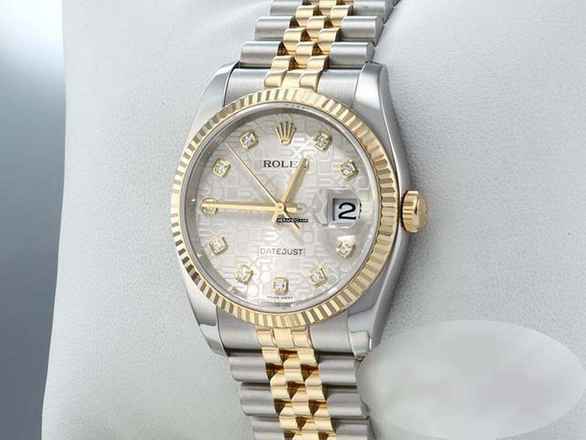  Rolex Datejust 36 36mm 116233 2018 Diamanten Stahl Gelbgold 750 Automatik Stainless Steel 18kt Yellow Gold Jubilé-band Chronometer 