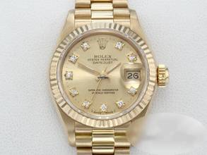 Thumbnail von Rolex Lady-Datejust Gelbgold 750 Diamanten Automatik 18kt Yellow Gold Damen President-band Chronometer Oyster