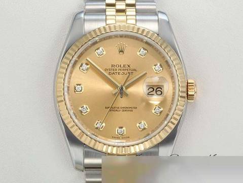 Rolex Datejust 36 36mm 116233 2012 Diamanten Stahl Gelbgold 750 Automatik