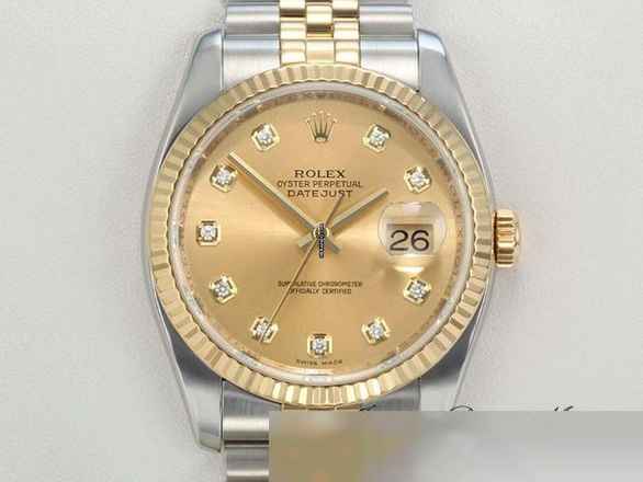  Rolex Datejust 36 36mm 116233 2012 Diamanten Stahl Gelbgold 750 Automatik Stainless Steel 18kt Yellow Gold Jubilé-band Chronometer Oyster 