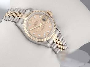 Thumbnail von Rolex Lady-Datejust Edelstahl Gelbgold 750 Diamanten 1997 Automatik Gold