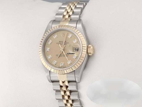 Rolex Lady-Datejust Edelstahl Gelbgold 750 Diamanten 1997 Automatik Gold