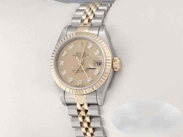  Rolex Lady-Datejust Edelstahl Gelbgold 750 Diamanten 1997 Automatik Gold Stainless Steel 18kt Yellow Gold Jubilé-band Chronometer Oyster 