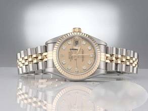 Thumbnail von Rolex Lady-Datejust Edelstahl Gelbgold 750 Diamanten 1997 Automatik Gold