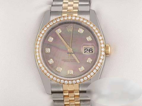 Rolex Datejust 36 36mm 116243 Edelstahl Gelbgold 750 Perlmutt Diamanten Stahl Gold