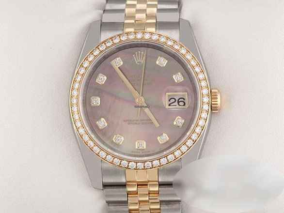  Rolex Datejust 36 36mm 116243 Edelstahl Gelbgold 750 Perlmutt Diamanten Stahl Stainless Steel 18kt Yellow Gold Jubilé-band Chronometer Oyster 