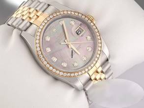 Thumbnail von Rolex Datejust 36 36mm 116243 Edelstahl Gelbgold 750 Perlmutt Diamanten Stahl Gold
