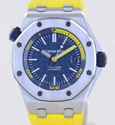  Audemars Piguet Royal Oak Offshore Diver Blue Dial Yellos Rubber Summer B+P 