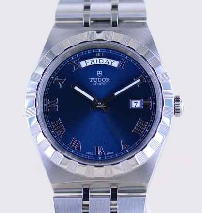  Tudor Royal Day-Date Stahl Blue roman dial Klassiker 41mm B+P 