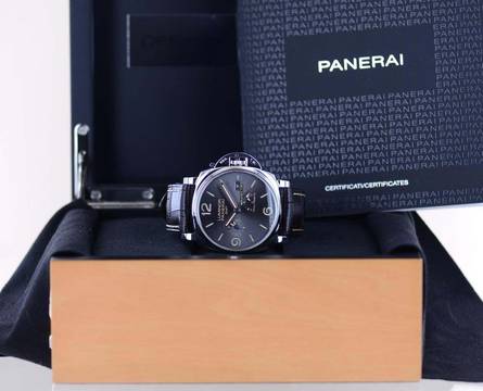 Officine Paneral Luminor Due 3 Days GMT PAM00944 Steel small second Date Grey 45mm B+P