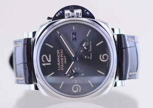 Thumbnail von Officine Paneral Luminor Due 3 Days GMT PAM00944 Steel small second Date Grey 45mm B+P