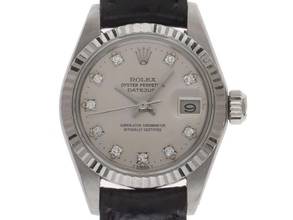 Thumbnail von Rolex Lady-Datejust Diamanten Ref.6917 1982 Box&Beschreibung sehr gut Vintage Datejust Lady 18kt Weißgold Diamanten open 6/9