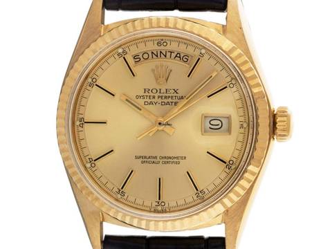Rolex Day-Date 36 18kt Gelbgold Ref.1803 1976 Box&Beschreibung sehr gut Vintage Day-Date 18kt Gelbgold open 6/9