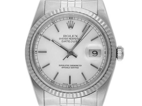 Rolex Datejust 36 Ref.16234 1990 Full Set sehr gut Vintage Datejust Stahl 18kt Weißgold