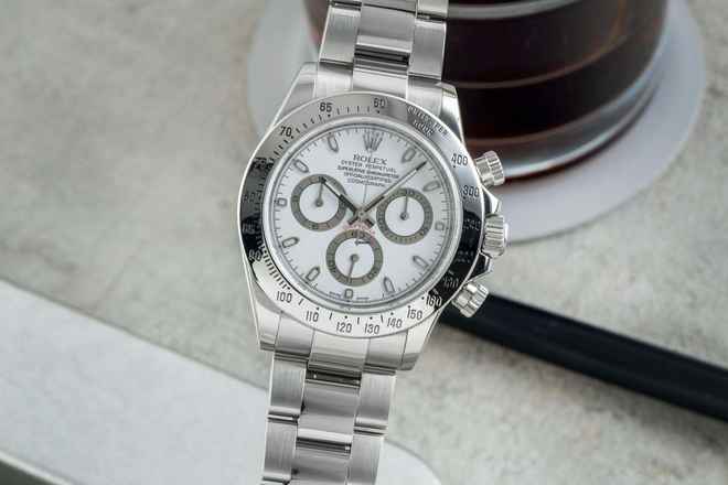  Rolex Daytona Chronograph White Dial Stahl Automatik Herrenuhr 116520 B&P 2008 