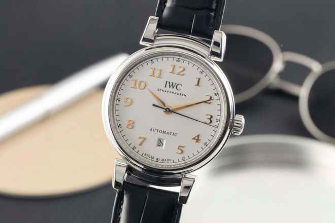  IWC Da Vinci Automatic Edelstahl Automatik Silver Dial Herrenuhr Ref. IW356601 Papiere 