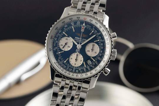 Breitling Navitimer Chronograph Blue Dial Herrenuhr Automatik Ref. A23322