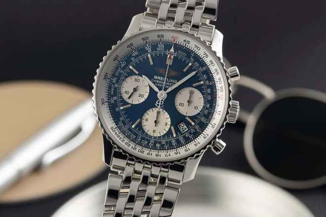 Breitling Navitimer Chronograph Blue Dial Herrenuhr Automatik Ref. A23322 