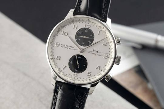 IWC Portugieser Chronograph Panda Dial Chronograph Stahl Automatik Herrenuhr Ref. IW371411