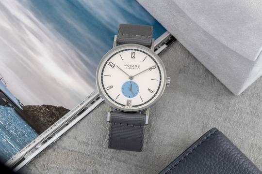 NOMOS Tangente 38 Schneesturm Stahl Handaufzug Herrenuhr Ref. 179.S24 B&P 2024