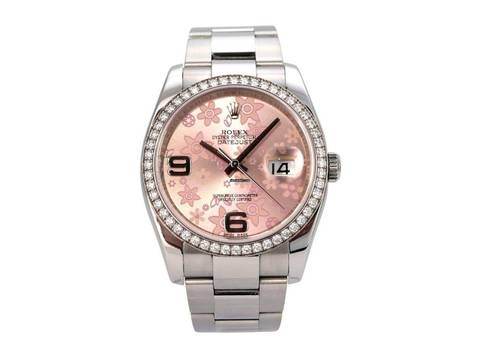 Rolex Datejust 36 Edelstahl / Weißgold Diamant Lünette Ref. 116244