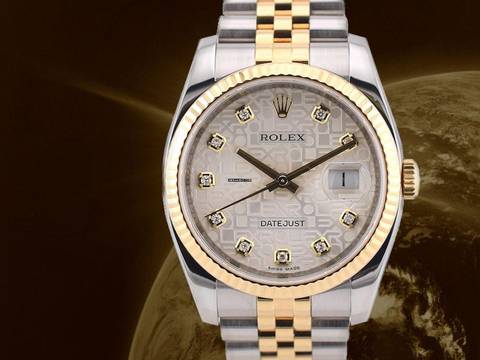 Rolex Datejust 36 Jubilee Diamonds Dial Ref.116233 Full Set 2012