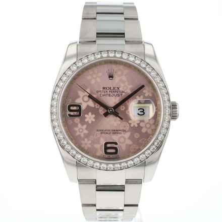  Rolex Datejust 36 Diamond Bezel Pink Flower Dial 