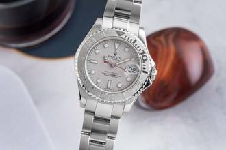 Thumbnail von Rolex Yacht-Master 35 Oyster Stahl / Platin Medium Size Ref. 168622