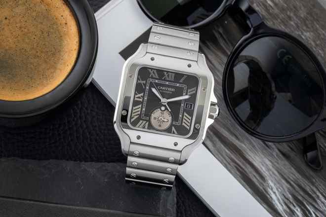  Cartier Santos Stahl Dual Time Herrenuhr Ref. WSSA0076 Box & Papiere 2025 