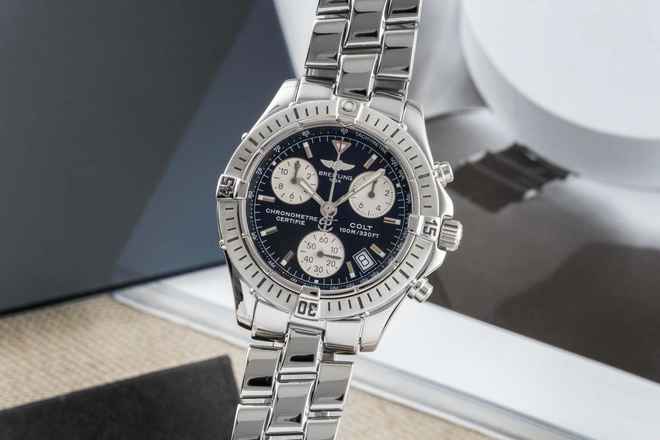  Breitling Colt Chronograph Edelstahl Quarz Herren Ref. A73350 Box & Papiere 2004 