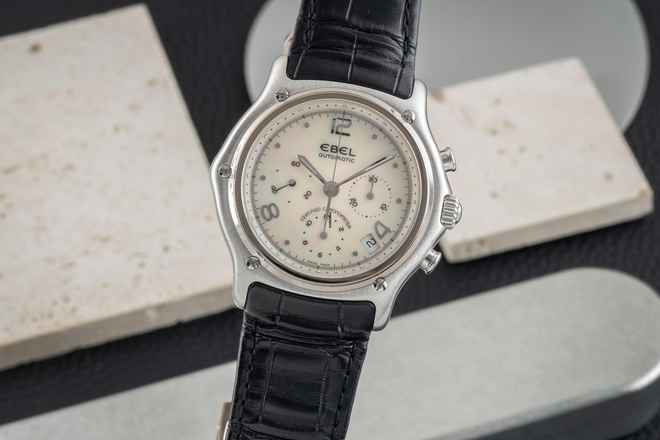  Ebel 1911 Chronograph 18K (0,750) Weissgold MOP Dial Limited Edition Box 
