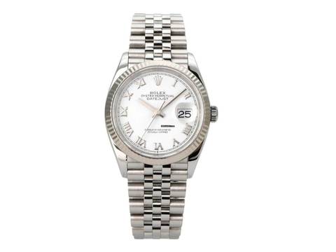  Rolex Datejust 36 Oystersteel / Weißgold 126234 Weiß Römisch Jubile-Band 