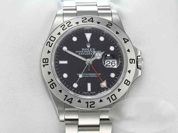  Rolex Explorer II 16570 T Stahl Automatik 2004 Zweite Zeitzone Edelstahl Stainless Steel Oyster-band Chronometer Black Dial 
