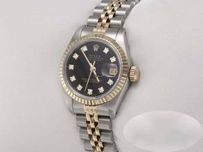 Thumbnail von Rolex Lady-Datejust Edelstahl Gelbgold 750 Diamanten Automatik 18kt Yellow Gold Stahl Stainless Steel Jubilé-band Chronometer Oyster Black Dial