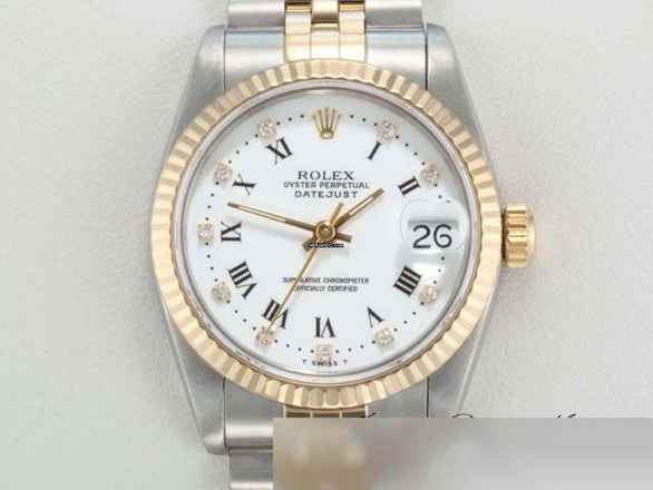  Rolex Datejust 31 Stahl Gelbgold 750 Diamanten Automatik Gold Stahl Stainless Steel 18kt Yellow Gold Jubilé-band Chronometer Oyster White Dial 