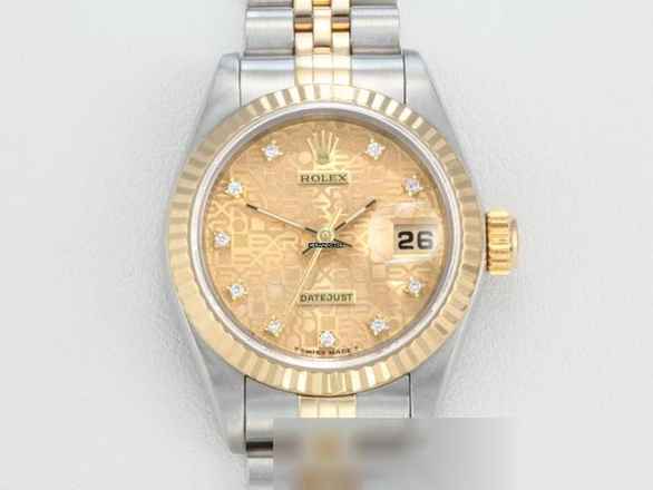 Rolex Lady-Datejust Edelstahl Gelbgold 750 1998 Diamanten Automatik Gold Stahl Damen Stainless Steel 18kt Yellow Gold Jubilé-band Chronometer Oyster 