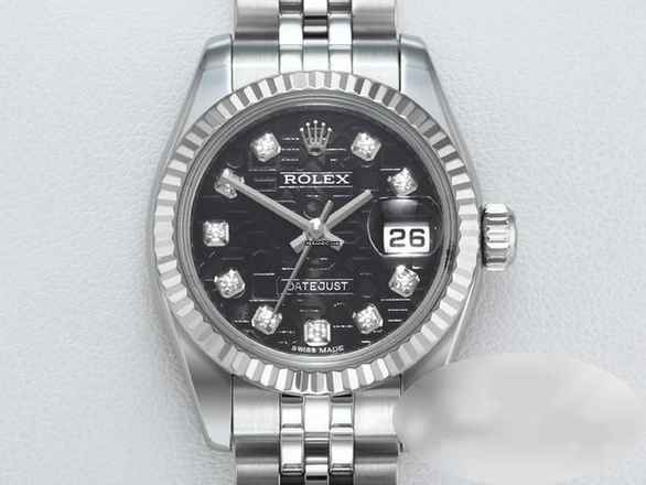  Rolex Lady-Datejust 179174 Edelstahl Weissgold 750 Diamanten Automatik Stainless Steel 18kt White Gold Jubilé-band Chronometer Oyster Black Dial 