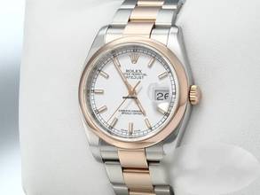  Rolex Datejust 36mm 116201 Stahl Rosegold 750 Automatik Damen Herren Stainless Steel 18kt Rose Gold Oyster-band Chronometer White Dial 