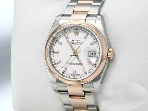  Rolex Datejust 36mm 116201 Stahl Rosegold 750 Automatik Damen Herren Stainless Steel 18kt Rose Gold Oyster-band Chronometer White Dial 