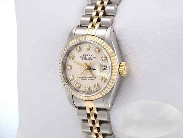  Rolex Lady-Datejust Edelstahl Gelbgold 750 Diamanten Automatik Gold Stahl Damen Stainless Steel 18kt Yellow Gold Jubilé-band Chronometer Oyster 