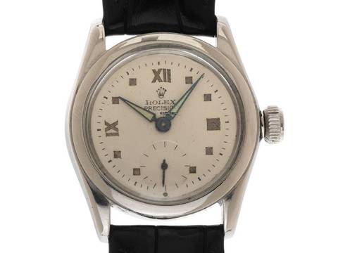 Rolex Precision Ovetto Bubbleback Ref.2280 1940 original Box Original Vintage Unpoliert Precision Ovetto Bubbleback Stahl