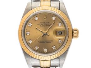Thumbnail von Rolex Lady-Datejust Diamanten Ref.69173 Bj.1991 Box&Beschreibung Original Vintage Unpoliert Datejust Lady Diamanten