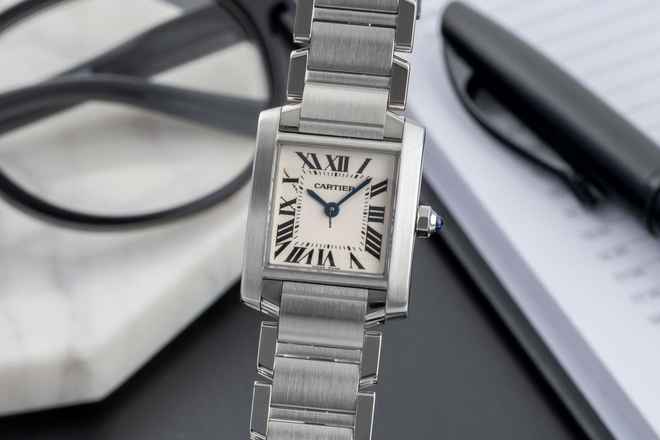  Cartier Tank Française Lady Stahl Damenuhr Ref. W51008Q3 