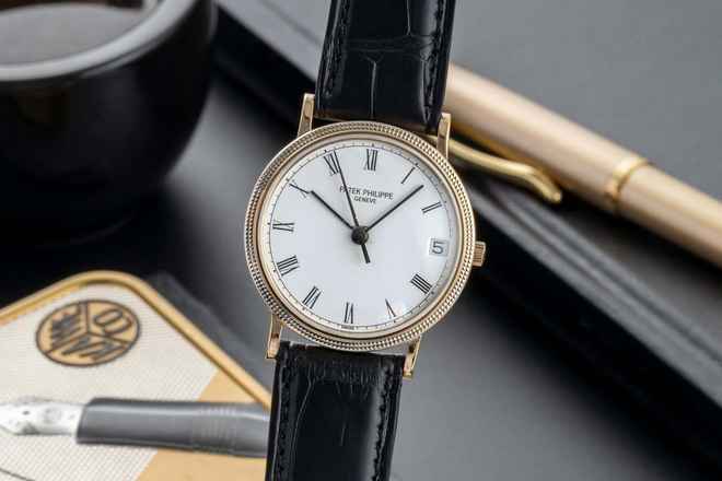  Patek Philippe Calatrava 18K (0,750) Gold Automatik Herrenuhr Ref. 3802/100 