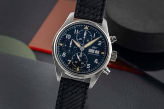 Thumbnail von IWC Fliegeruhr Spitfire Chronograph Pilot Spitfire Chronograph Automatik Edelstahl Ref. IW387903 Papiere